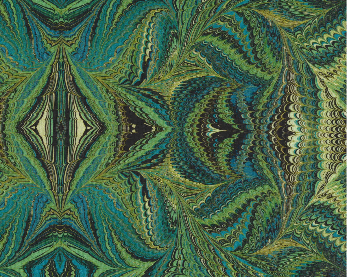 Patchworkstoff MARBLE ESSENCE, Kaleidoskop-Pfeile, grün, In the Beginning