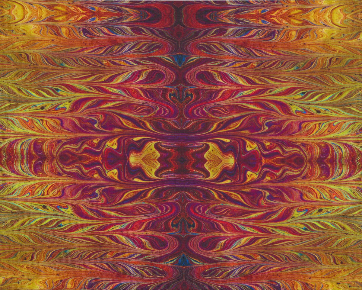 Patchworkstoff MARBLE ESSENCE, Kaleidoskop-Streifen, weinrot, In the Beginning