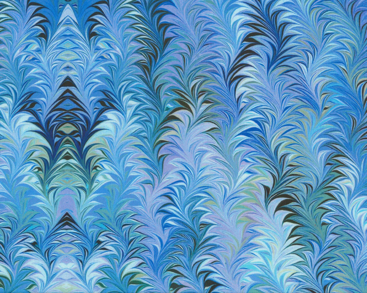 Patchworkstoff MARBLE ESSENCE, Zackenwellen, hellblau, In the Beginning