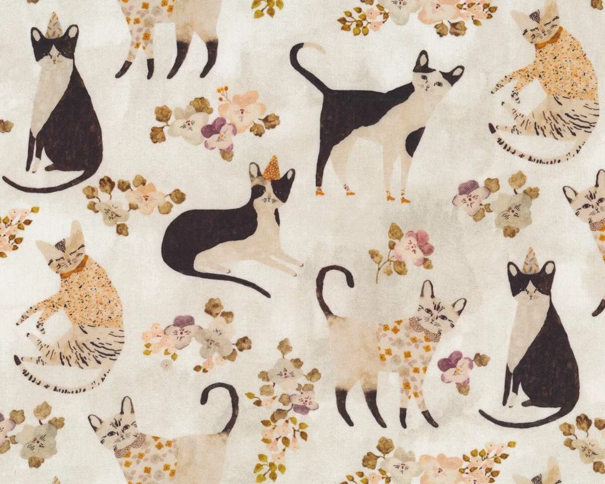 Patchworkstoff MARCEL, Katzen, Figo Fabrics