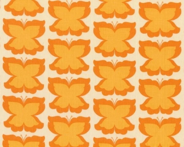 Patchworkstoff "Meadowsweet" mit Schmetterlingen, orange-helles orange