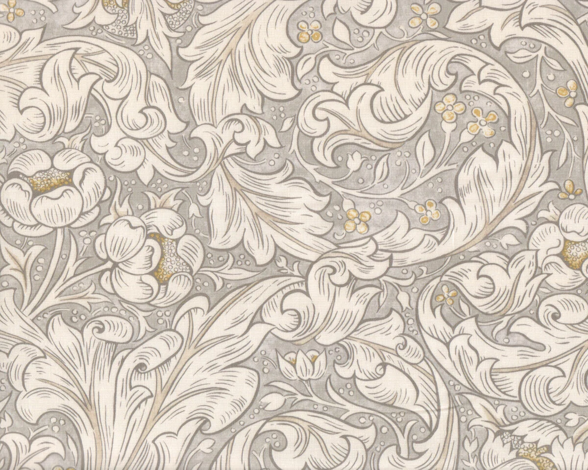 Patchworkstoff MINERAL, Riesenblätter, hellgrau, Morris & Co.