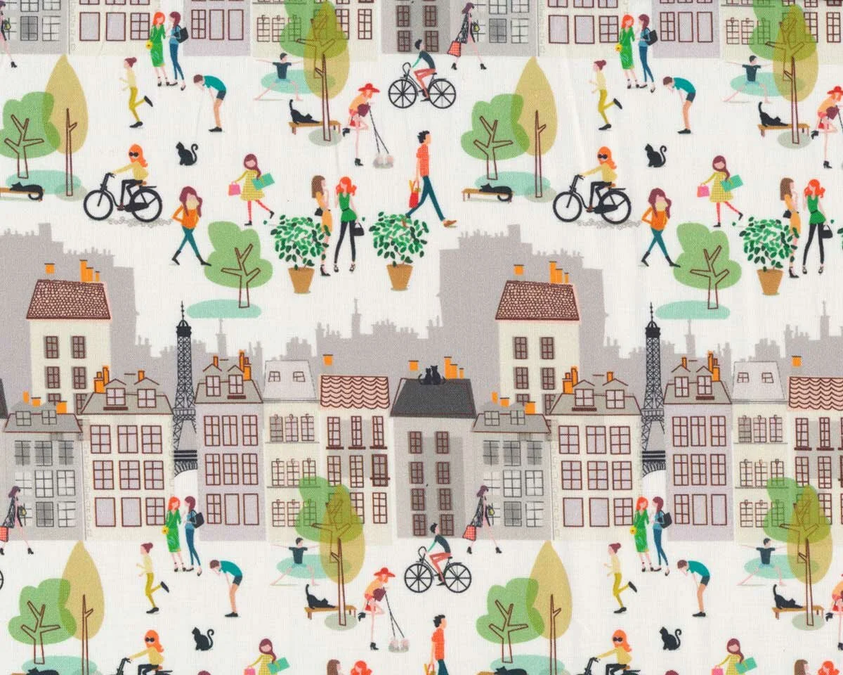 Patchworkstoff MONTMARTRE, Straße in Paris