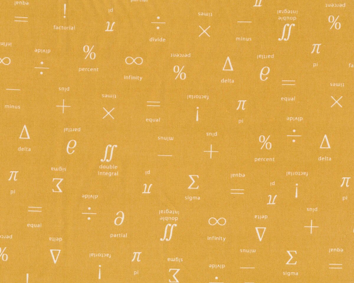 Patchworkstoff MUSINGS, Mathematik, senfgelb, Robert Kaufman
