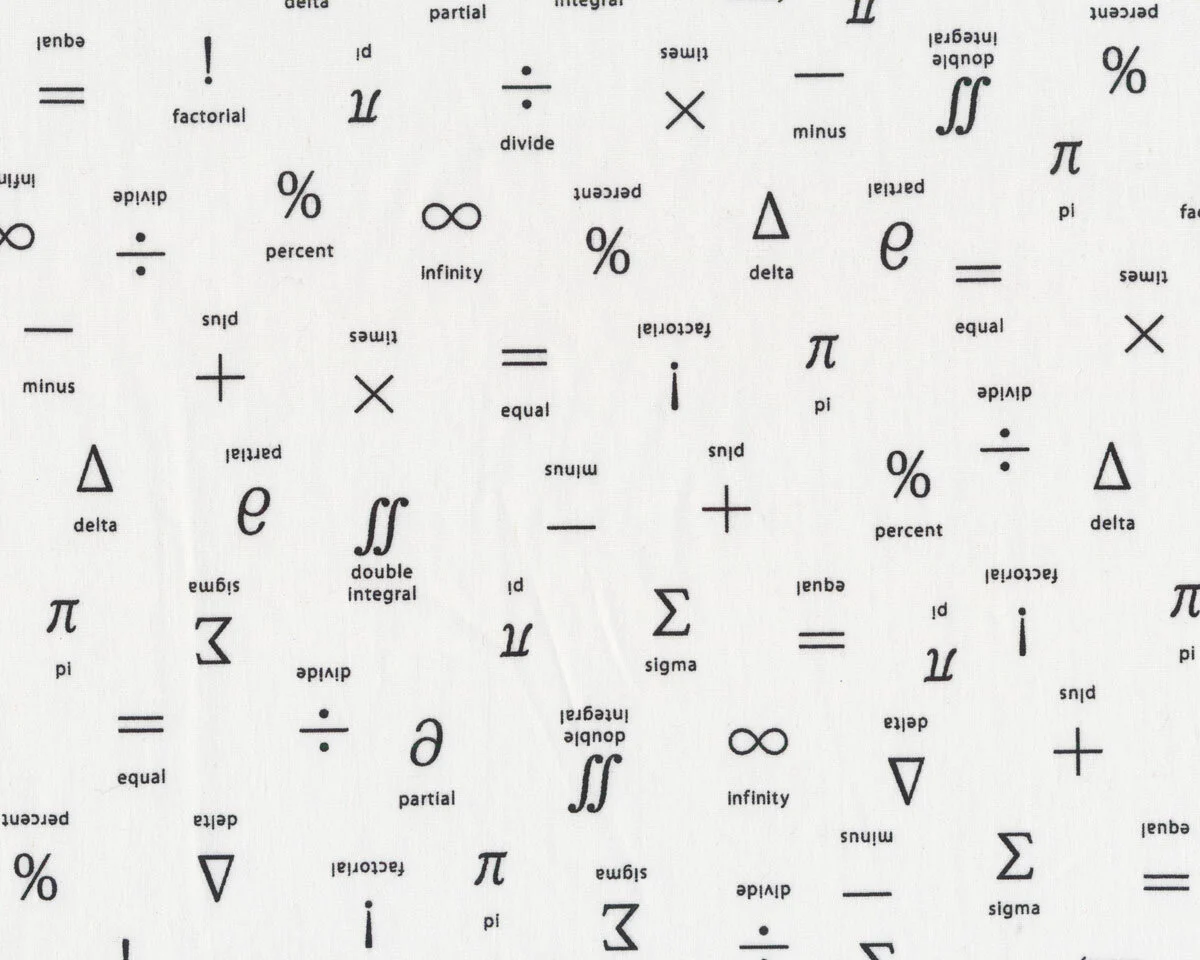 Patchworkstoff MUSINGS, Mathematik, weiß, Robert Kaufman