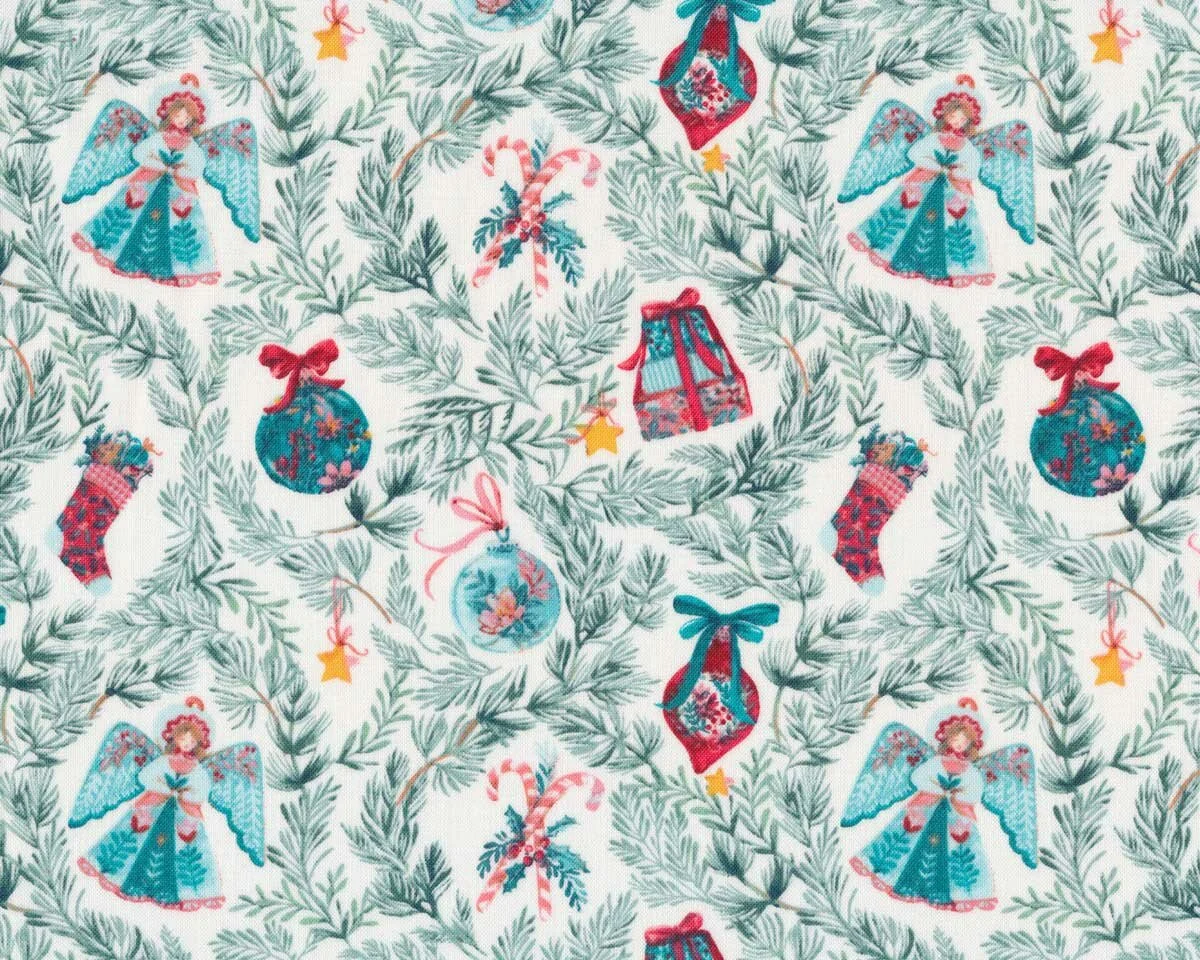 Patchworkstoff NOEL, Baumschmuck, wollweiß, Windham Fabrics