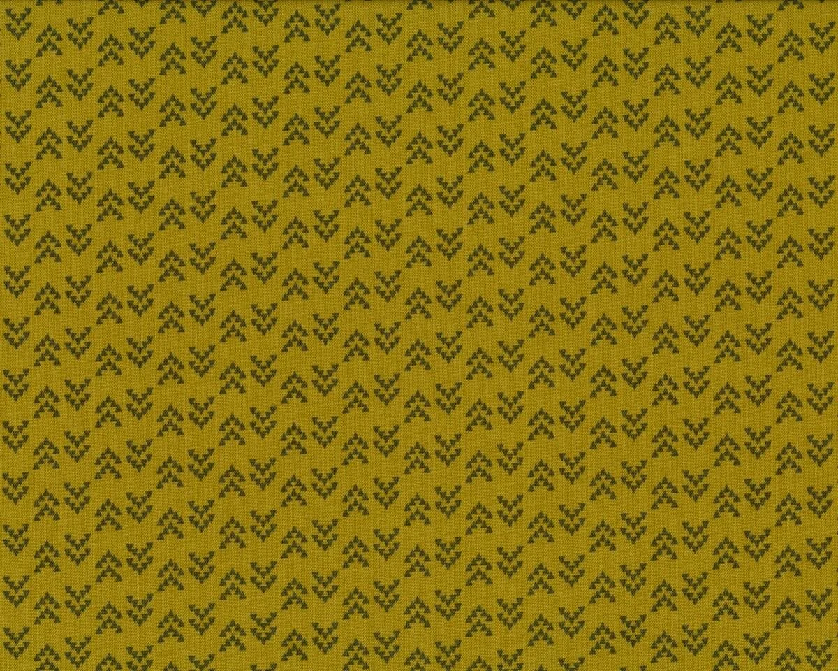 Patchworkstoff NOMAD, Dreieck-Pfeile, gelbolive, Moda Fabrics