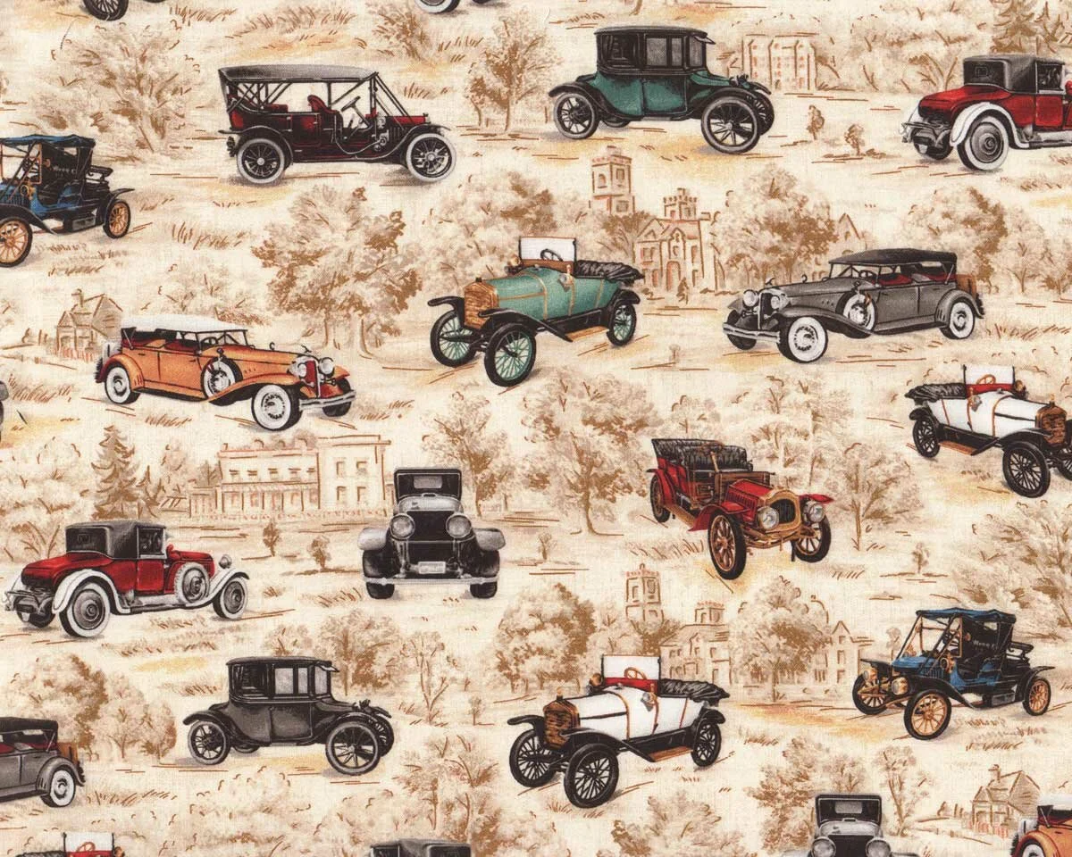 Patchworkstoff ON THE ROAD, Automobile, Robert Kaufmann