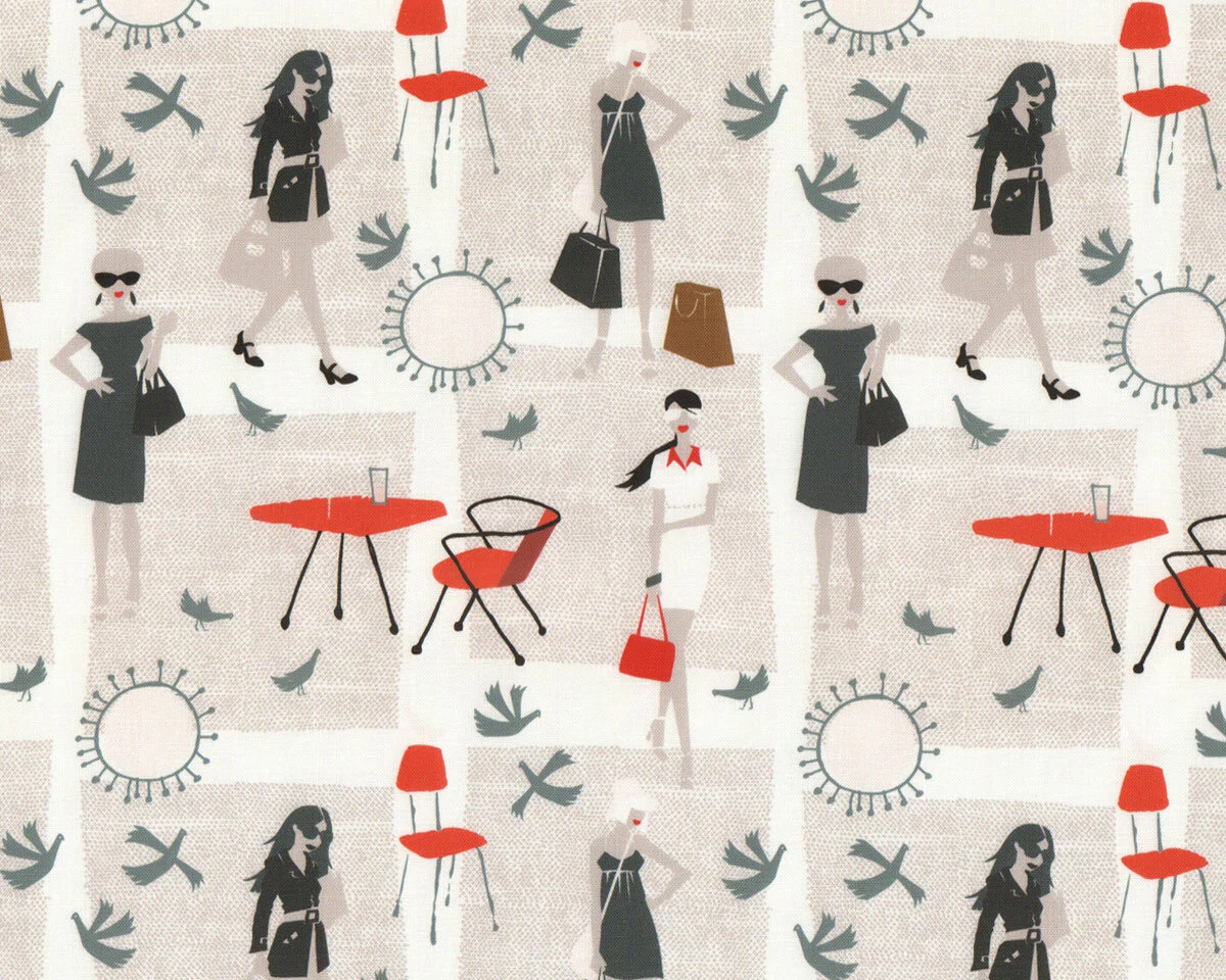 Patchworkstoff Organic Cotton LISBON SQUARE, Fashion-Girls, Cloud9