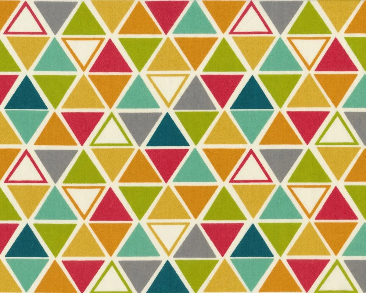 Patchworkstoff Organic Cotton SERENGETI, Dreieck-Streifen, goldbraun-limette