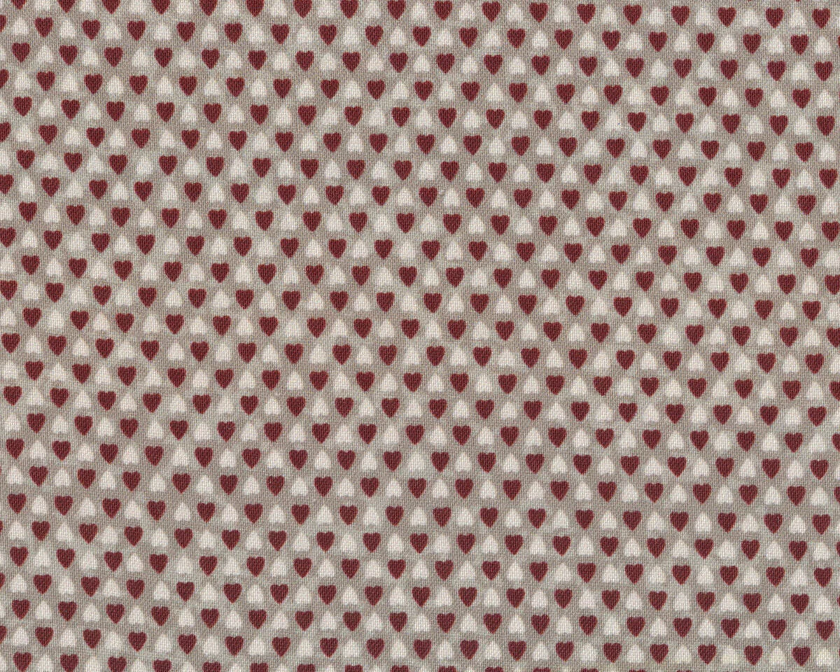 Patchworkstoff PEACE AND JOY, Herz-Muster, grau