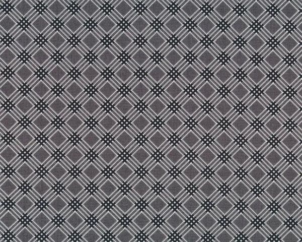 Patchworkstoff "Penelope" mit Diagonal-Karo, steingrau