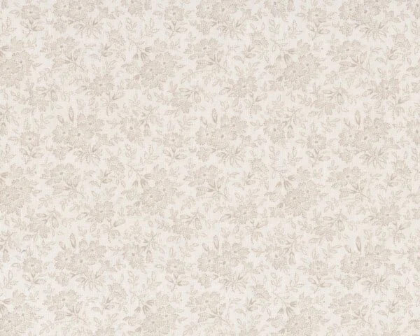 Patchworkstoff "Penelope" mit Punkte-Blüten, creme-hellbeige