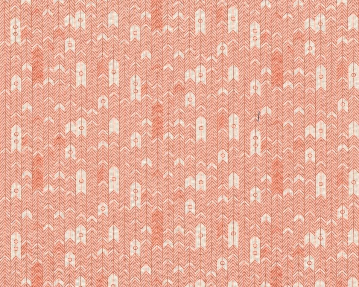Patchworkstoff PERSIMMON, Indianerfischgrat, wollweiß-dunkles aprikot, Moda Fabrics