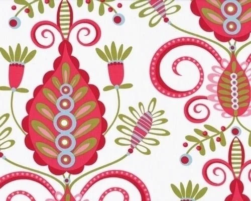 Patchworkstoff PILLOW & MAXFIELD mit Phantasie-Blüten, pink-weiß