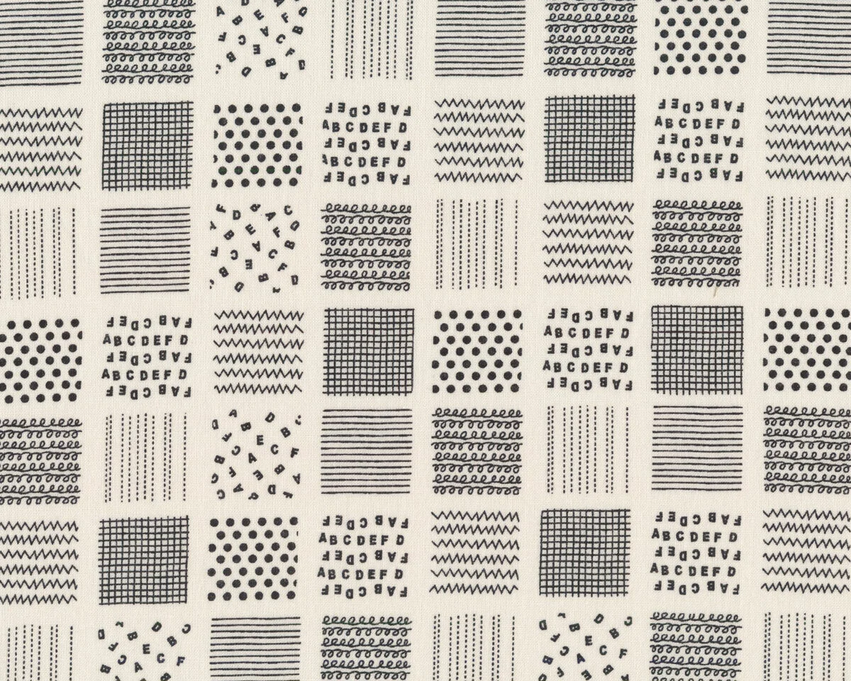 Patchworkstoff PLEASURES, Muster-Quadrate, natur hell, Robert Kaufman