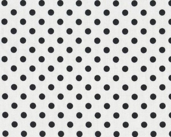 Patchworkstoff "Quilters Basic", große regelmäßige Punkte, weiß-schwarz