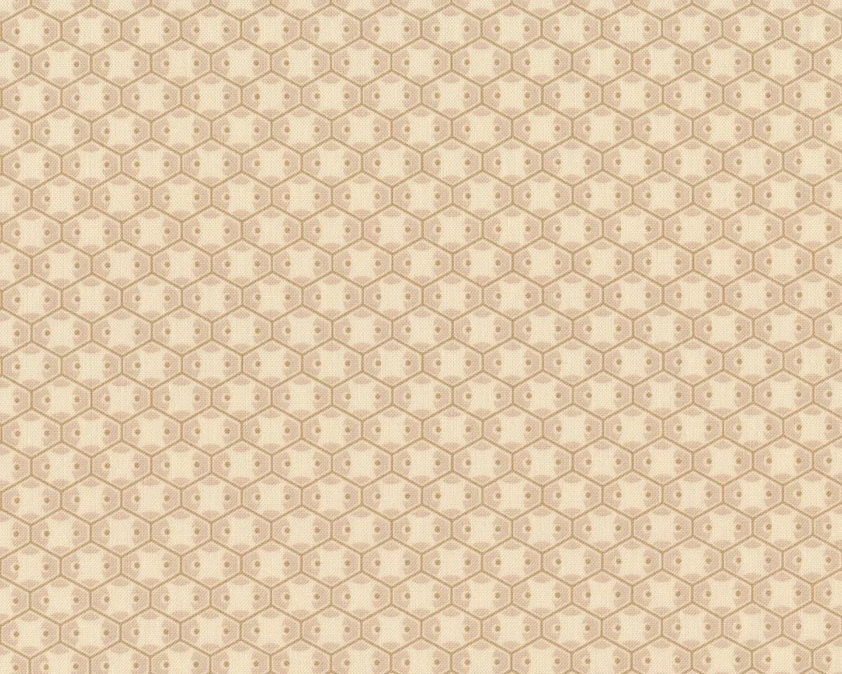 Patchworkstoff RED IS THE NEW NEUTRAL, Waben-Netz, helles beige