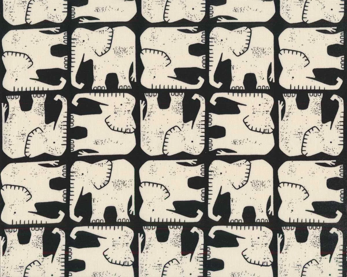 Patchworkstoff RISING SUN, Elefant, creme, Cotton + Steel