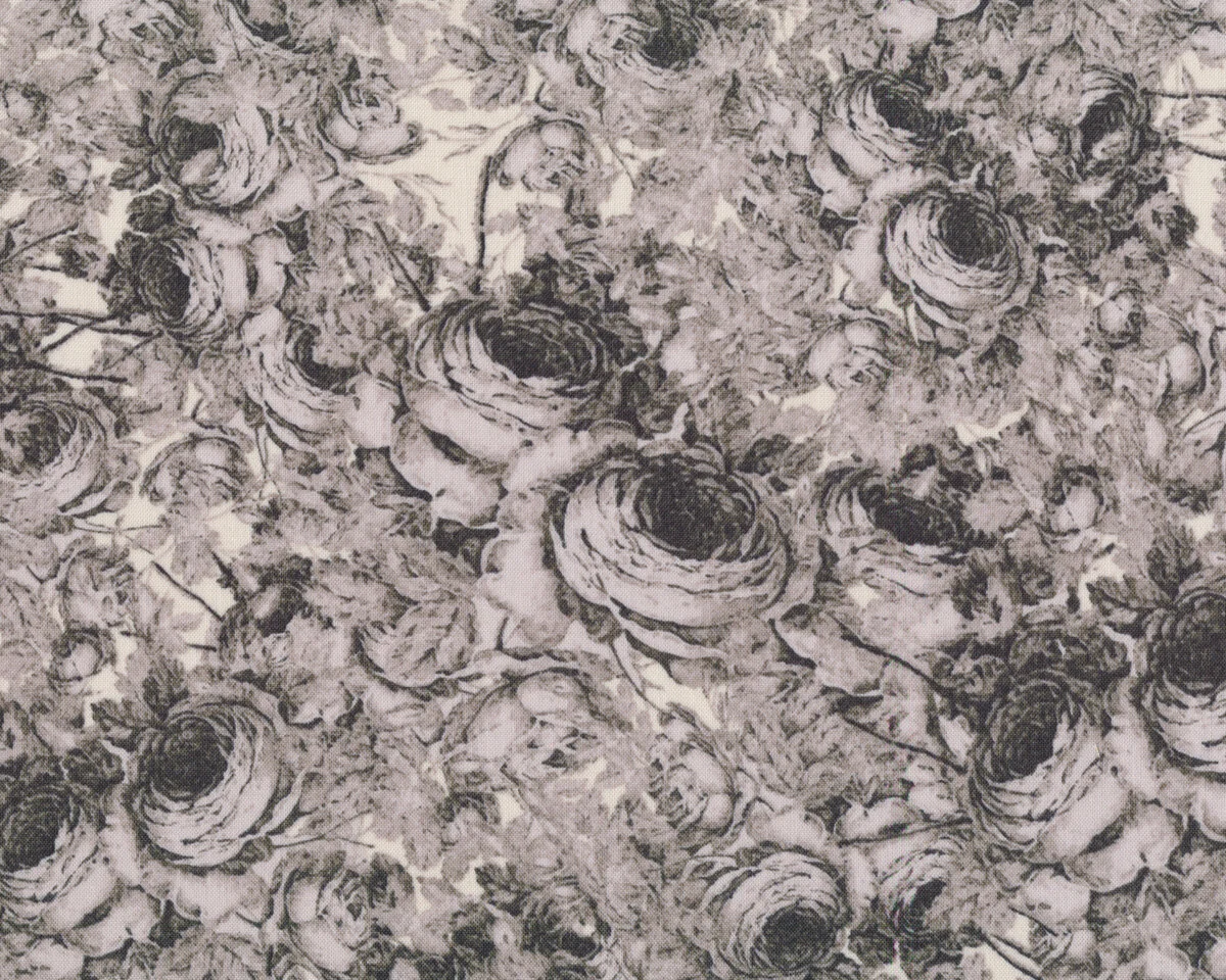 Patchworkstoff ROSE WATER, Rosen, steingrau, Tina Givens