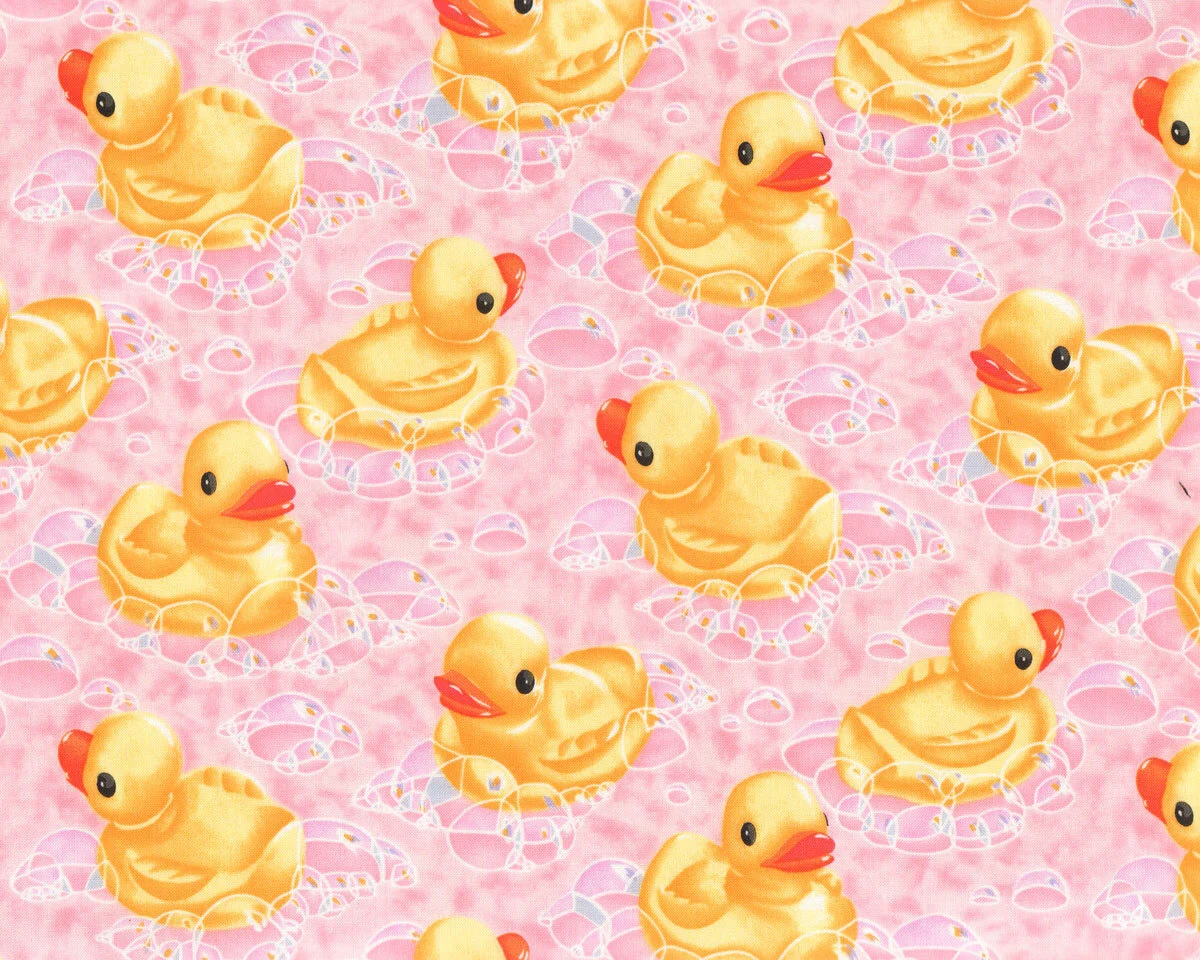 Patchworkstoff RUB-A-RUB DUCKY, Enten, rosa, Alexander Henry