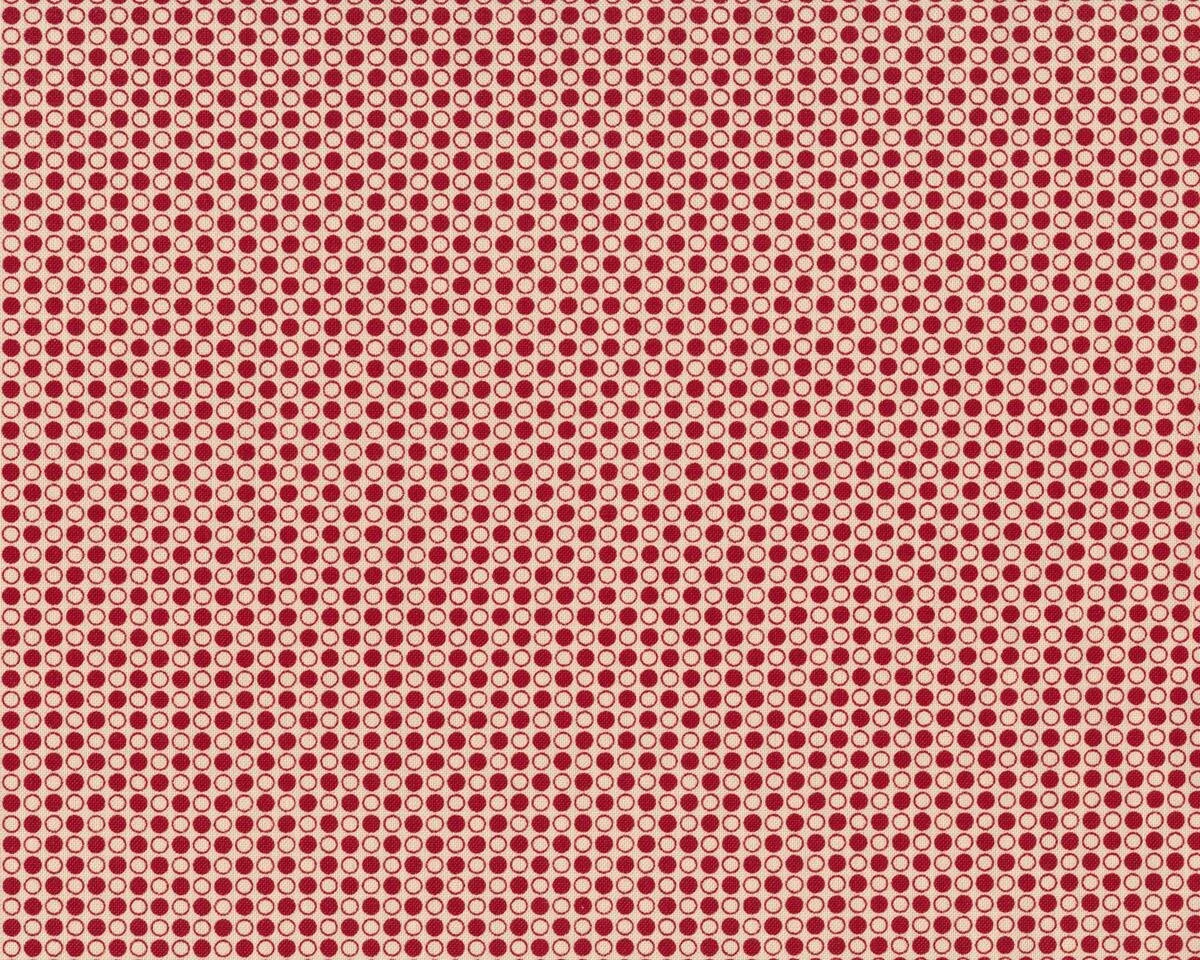 Patchworkstoff SCANDI CHRISTMAS, Punkte, hellbeige-dunkelrot
