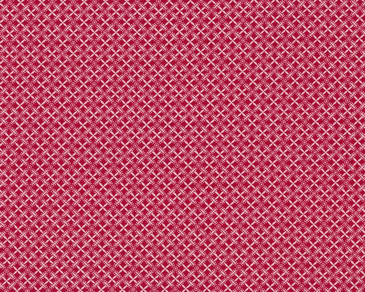 Patchworkstoff SCARLET STITCHES, Kreuzgitter, rot, Henry Glass