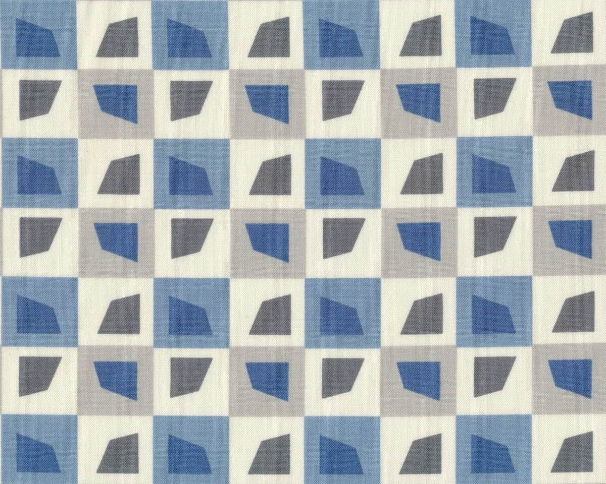Patchworkstoff SERENITY, Fliesen-Muster, taubenblau-dunkelgrau, Moda Fabrics