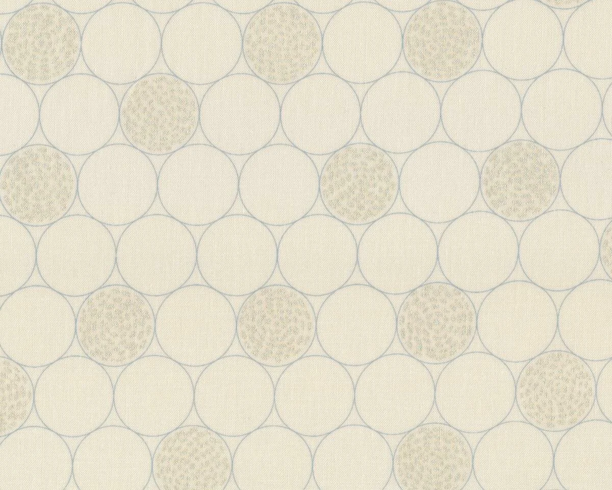 Patchworkstoff SHIMMER, Waben-Kreise, creme-hellgold metallic