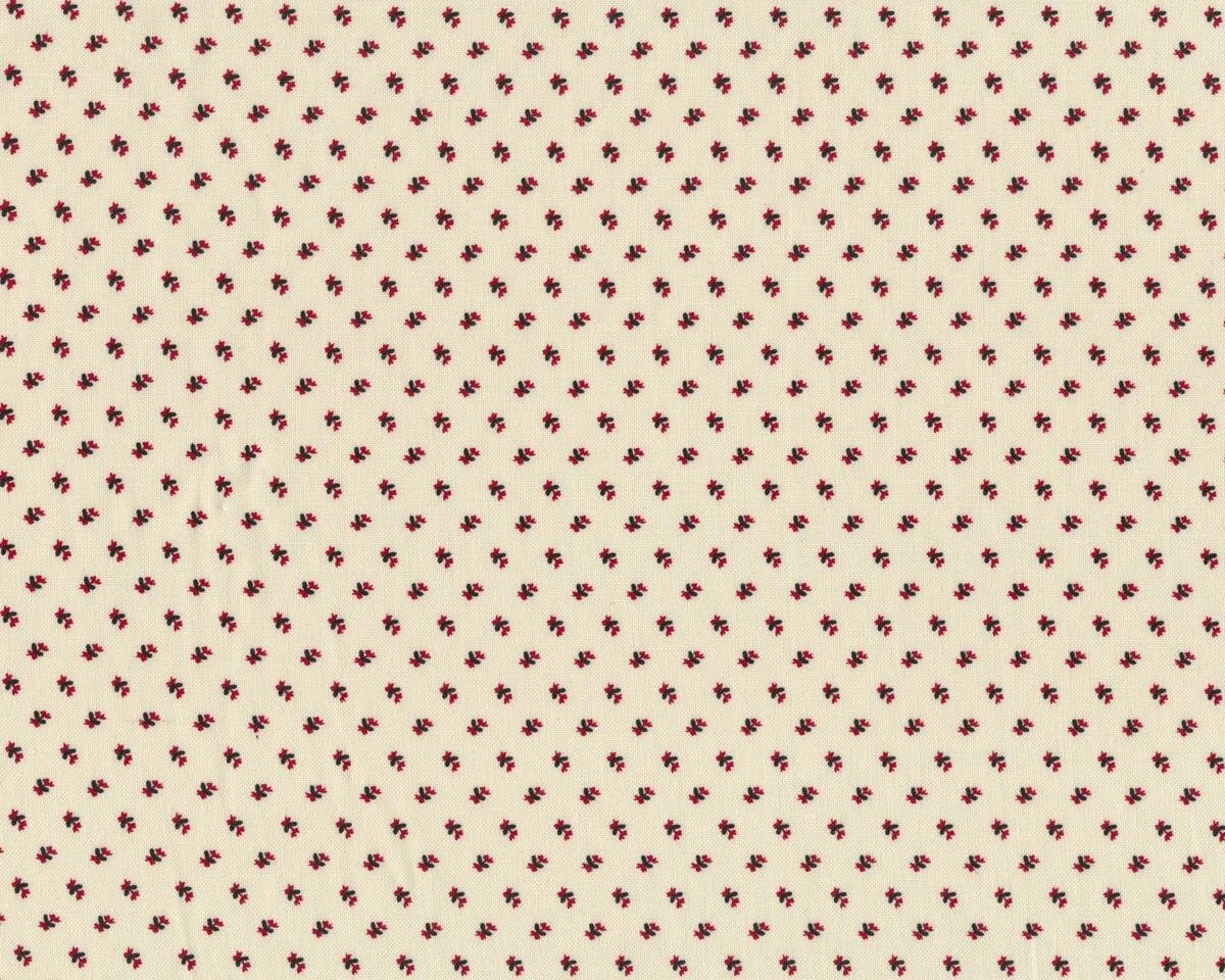 Patchworkstoff SHIRTS & TIES, Mini-Blättchen, hellbeige-dunkelrot