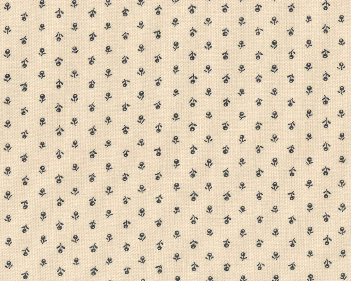 Patchworkstoff SILVER LININGS, Mini-Kugelblumen, creme-anthrazit, Moda Fabrics