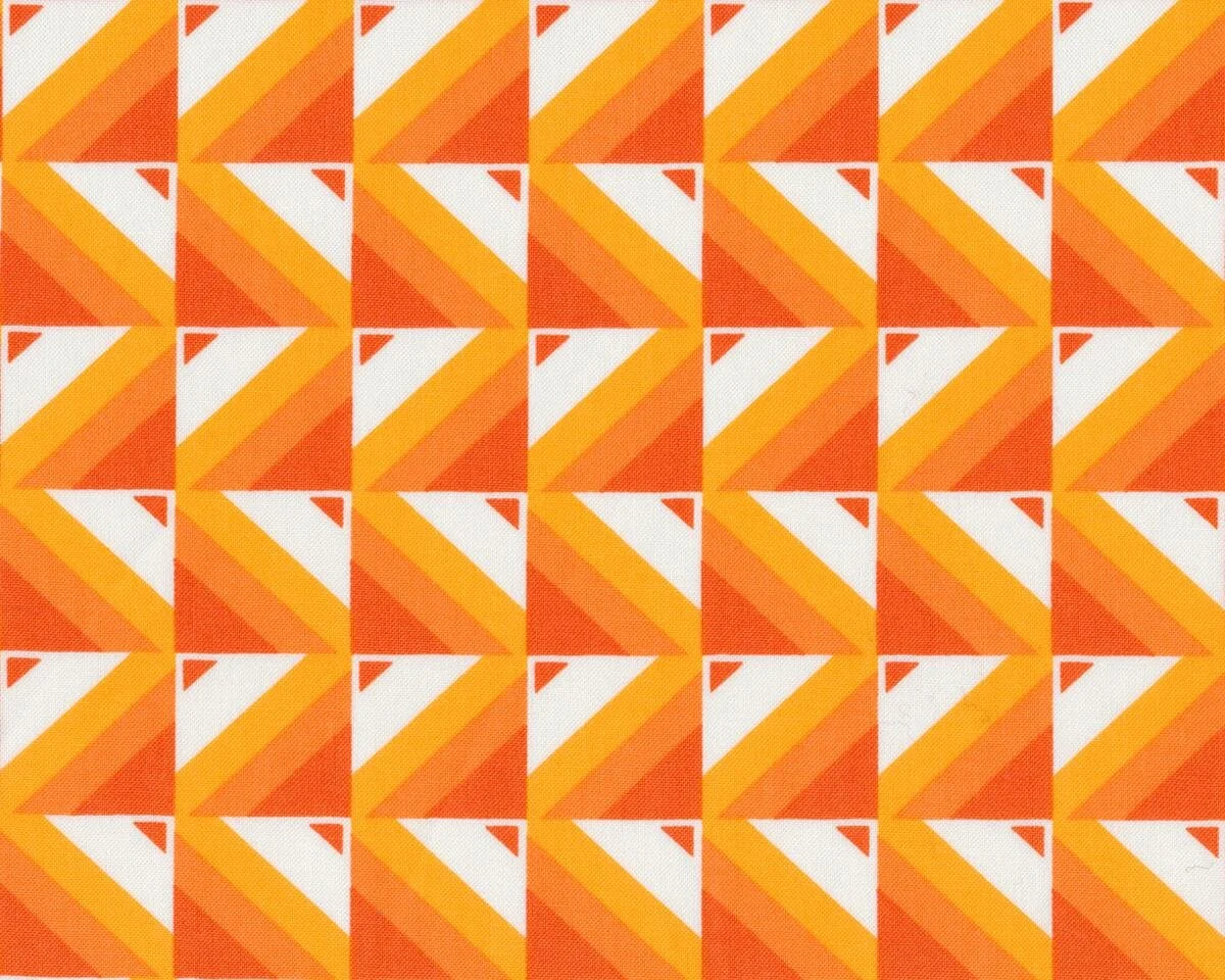 Patchworkstoff SIMPLY COLORFUL, Streifen-Quadrate, gebrochenes weiß-orange, Moda Fabrics