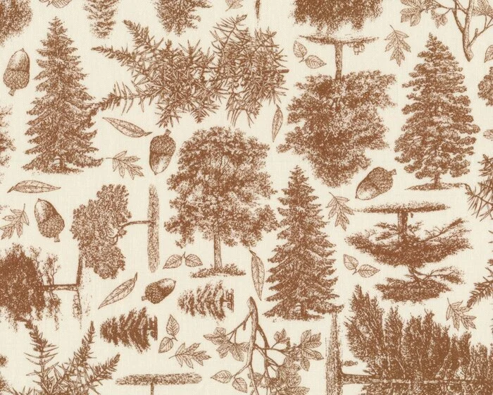 Patchworkstoff TRAIL MIX, Wald, braun
