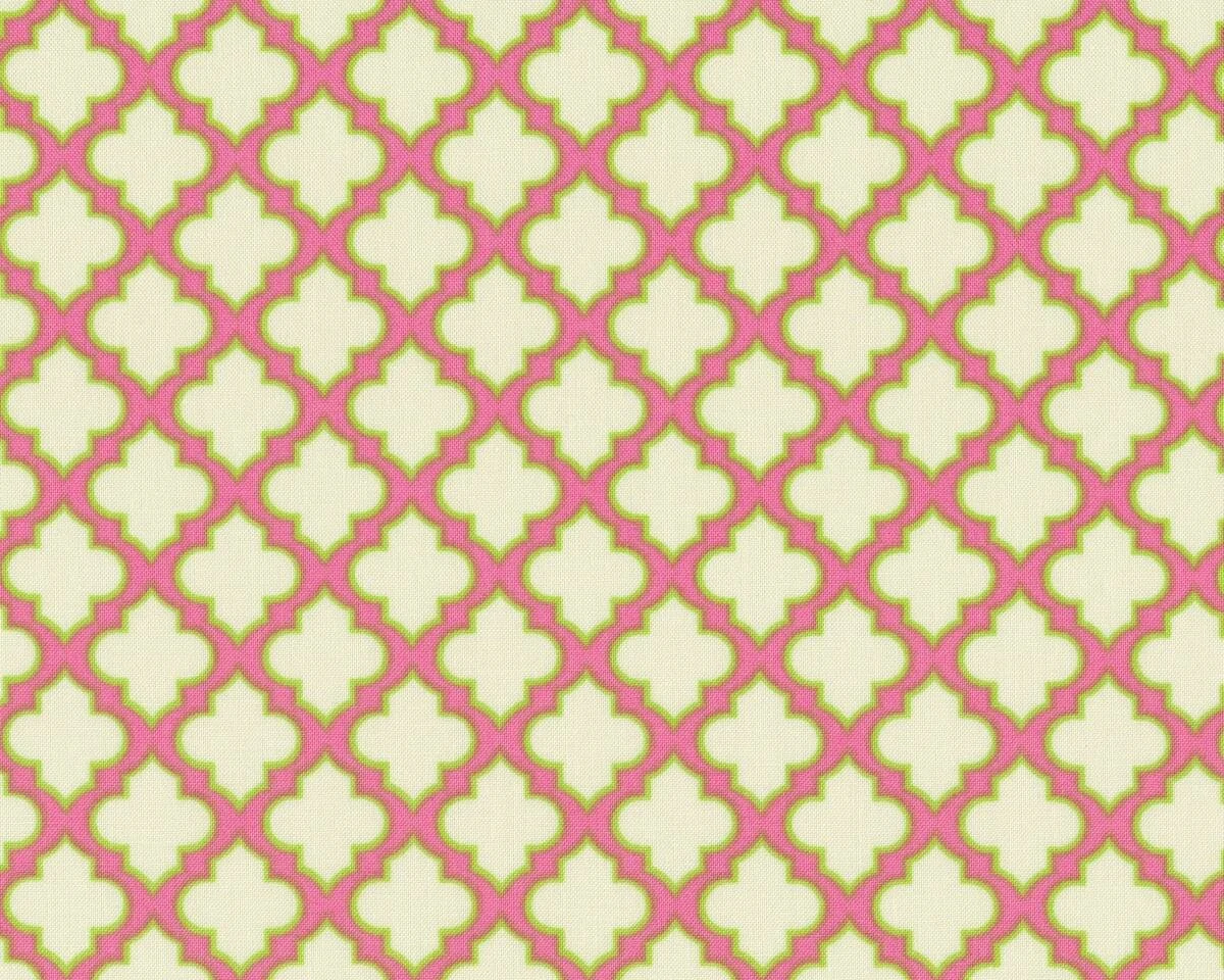 Patchworkstoff UP PARASOL, Ornament-Rauten-Gitter, kräftiges rosa