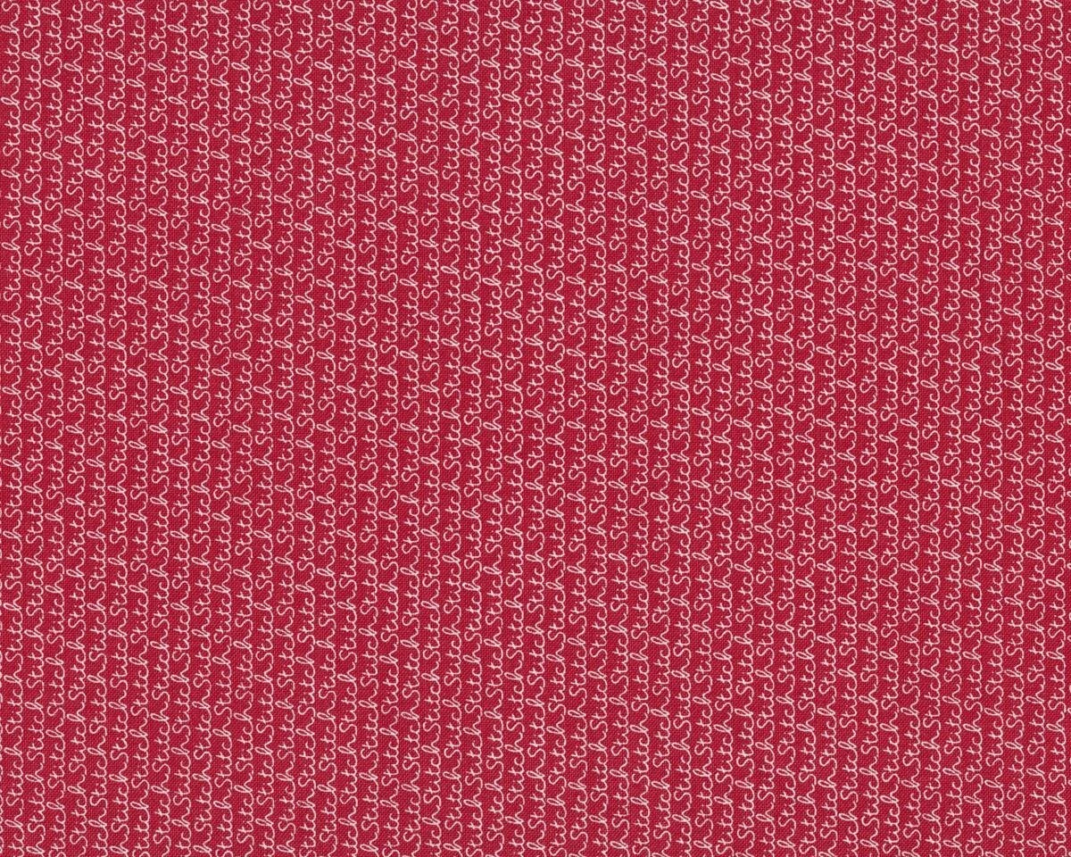 Patchworkstoff VOLUME II, Schreibschrift, gedecktes rot-gebrochenes weiß, Moda Fabrics