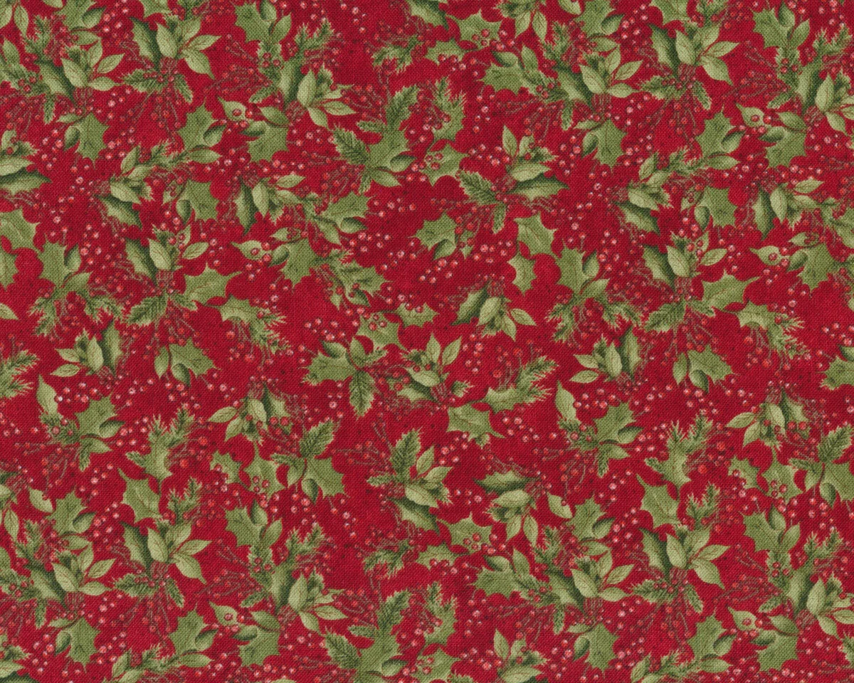 Patchworkstoff WINTER FOREST, Ilex-Beeren, rot, Wilmington Prints