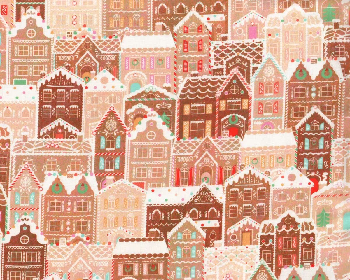 Patchworkstoff WISHWELL TINSEL TOWN, Lebkuchenhaus, Robert Kaufmann