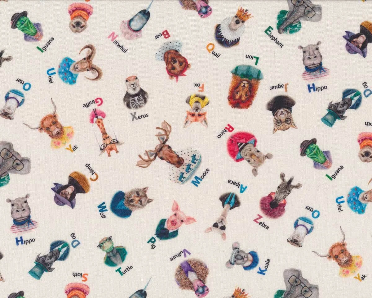 Patchworkstoff ZOOTOPIA, Tier-Alphabet, Elizabeth's Studio
