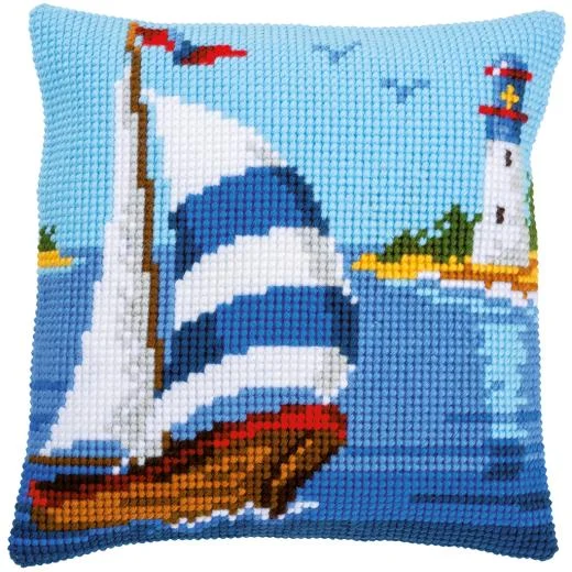 Vervaco - Kreuzstichkissen Segelboot