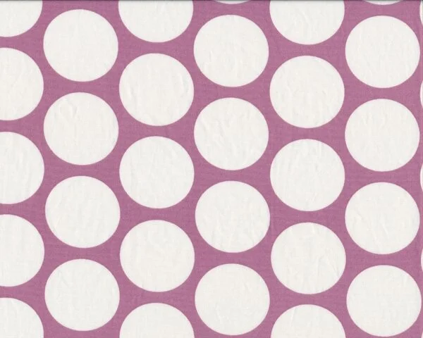 Popeline BJÖRK, regelmäßige Kreise, weiß-rosalila