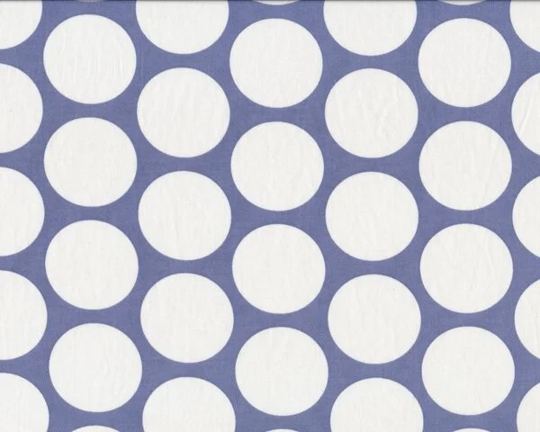 Popeline BJÖRK, regelmäßige Kreise, weiß-taubenblau