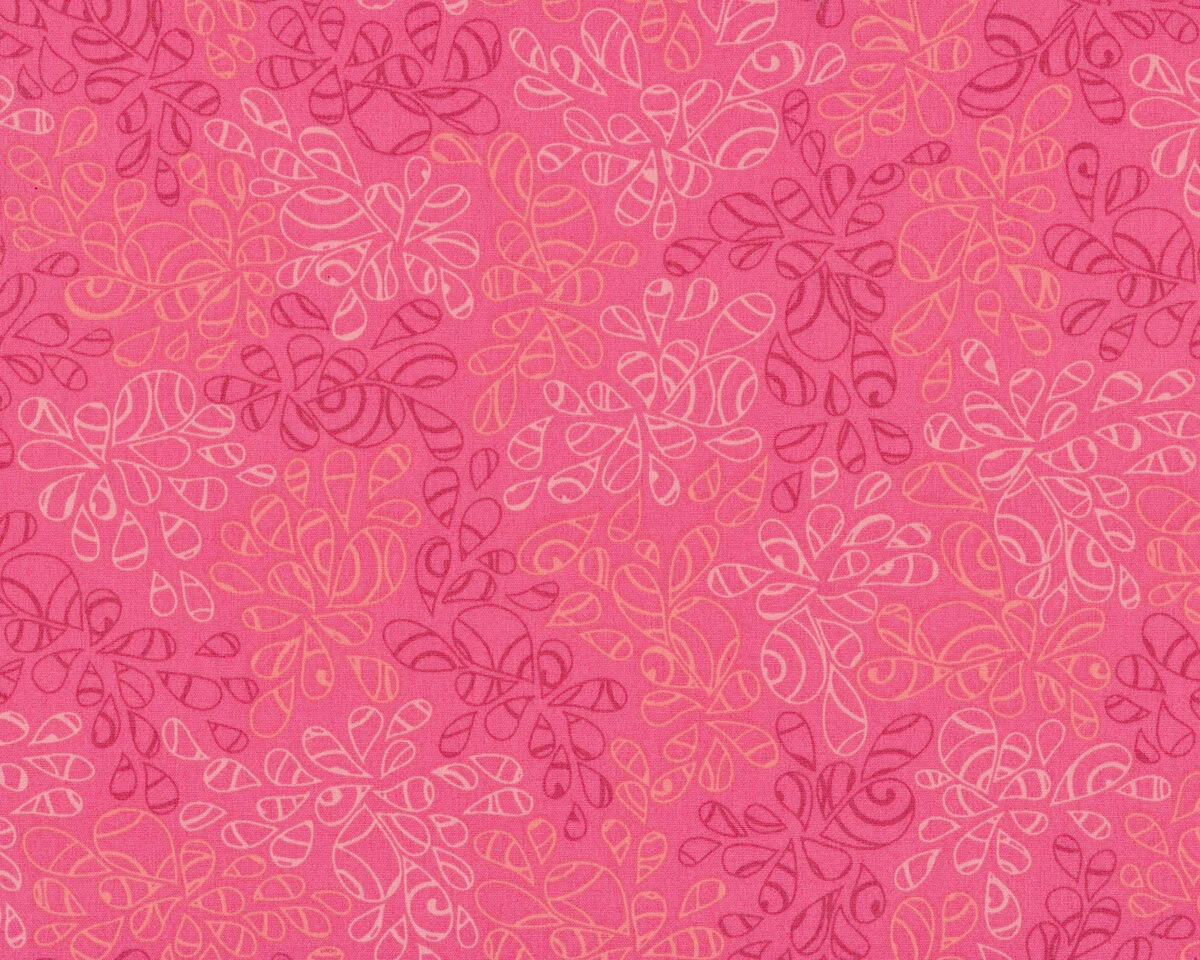 Popeline-Patchworkstoff NATURE ELEMENTS, Tropfen-Blätter, kräftiges rosa, Art Gallery