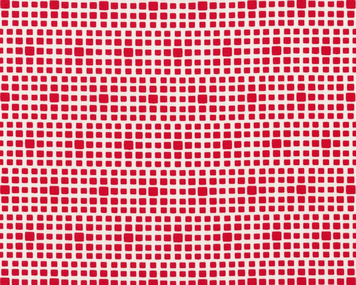 Popeline-Patchworkstoff SQUARED ELEMENTS, Quadrat-Optik, rot, Art Gallery