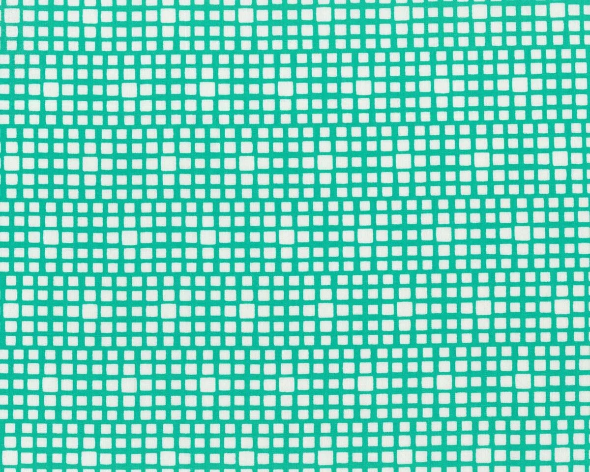 Popeline-Patchworkstoff SQUARED ELEMENTS, Quadrat-Optik, türkisgrün, Art Gallery