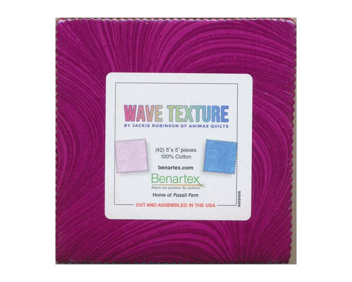 Precuts Charm Pack WAVE TEXTURE, Jackie Robinson, Benartex