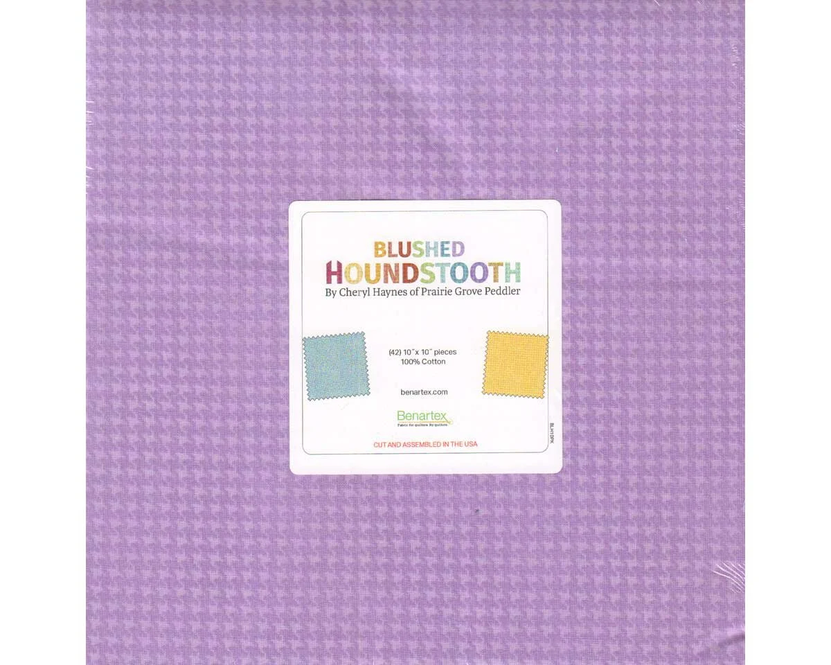 Precuts Layer Cake BLUSHED HOUNDSTOOTH, Cheryl Haynes, Benartex