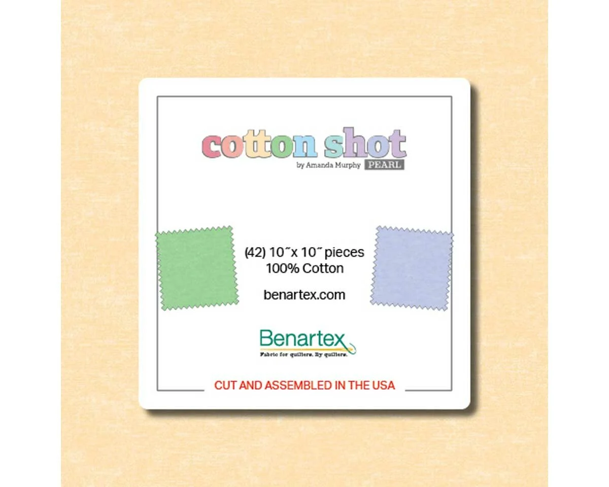 Precuts Layer Cake COTTON SHOT, pearl, Amanda Murphy, Benartex
