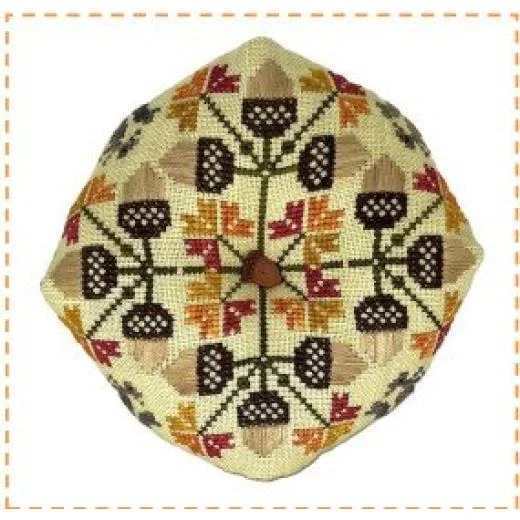 Praiseworthy Stitches - Acorn Biscornu