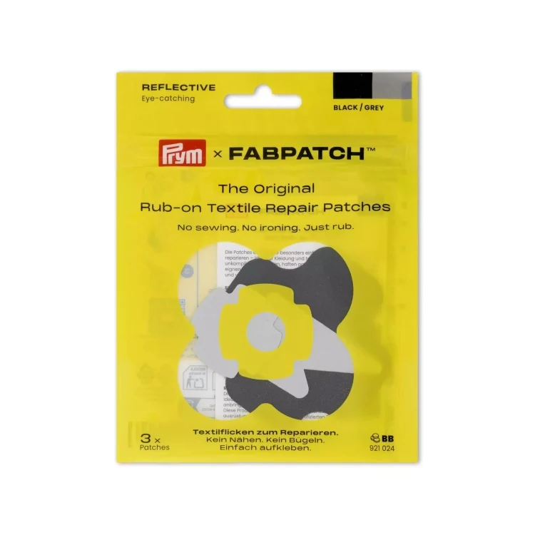 Prym Rub-On Patch REFLECTIVE 3 Stk, schwarz/grau
