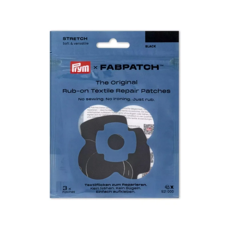 Prym Rub-On Patch STRETCH 3 Stk, schwarz